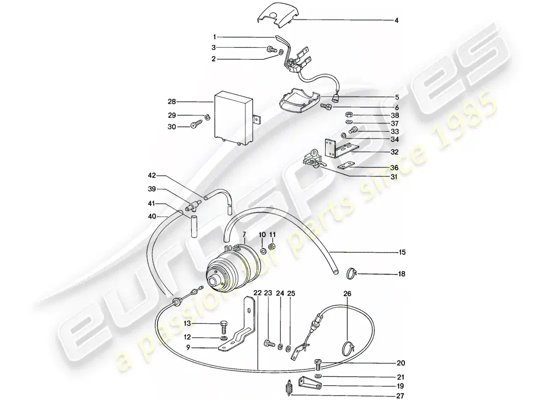porsche 1987 (911) cruise control system - d - mj 1987>> - mj 1987 parts diagram