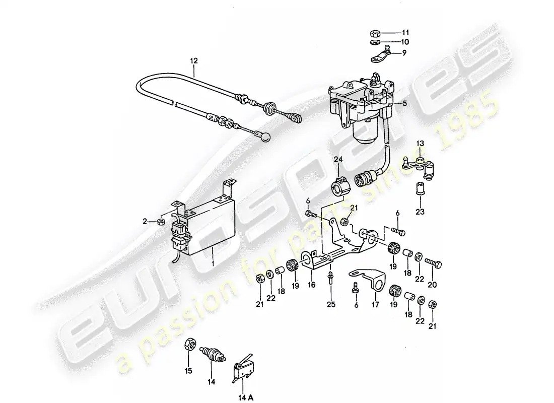 porsche 1993 (968) cruise control system parts diagram