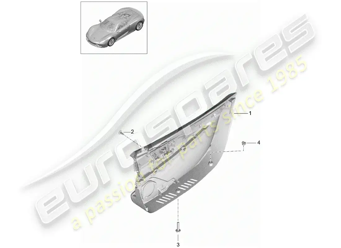 porsche 2015 (918 spyder) door panel parts diagram
