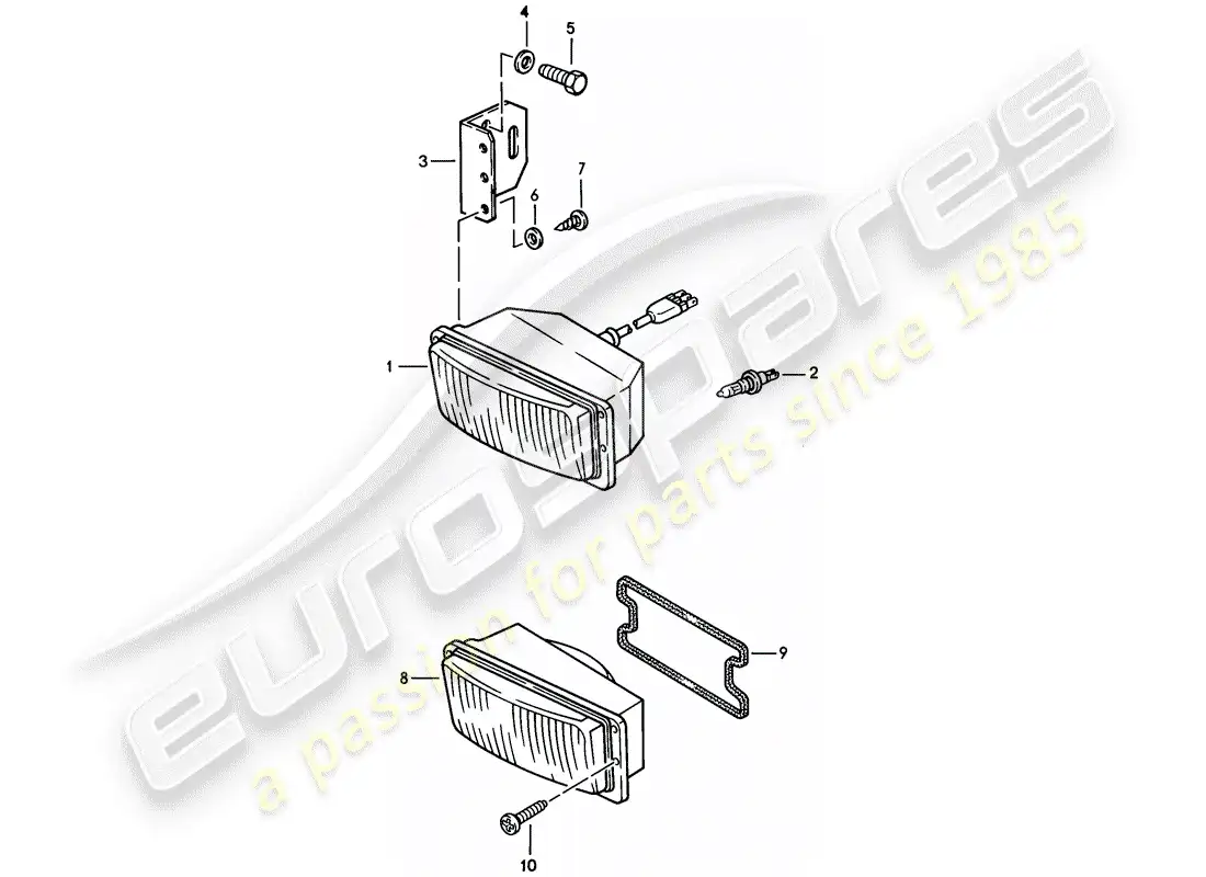 porsche 1983 (944) fog lights parts diagram