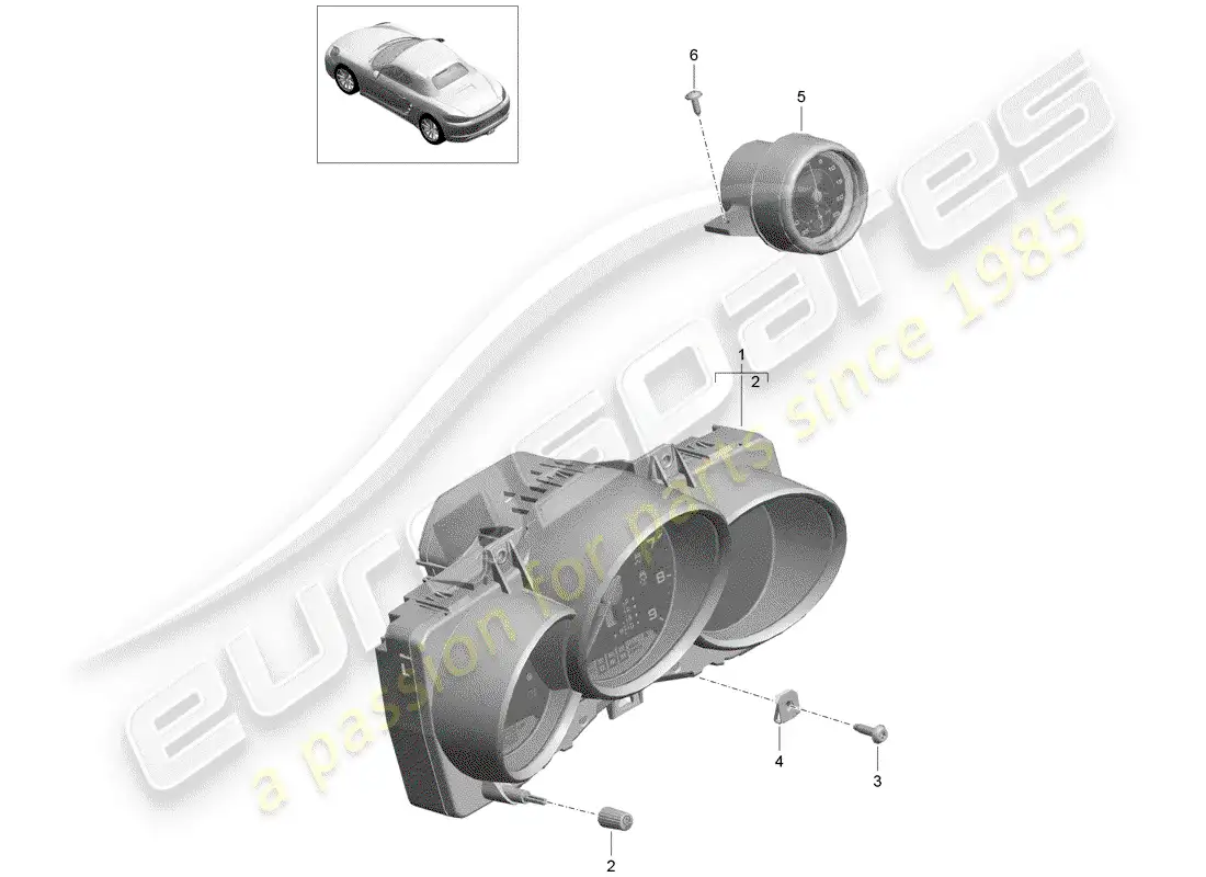 porsche 2019 (718 boxster) instrument cluster parts diagram