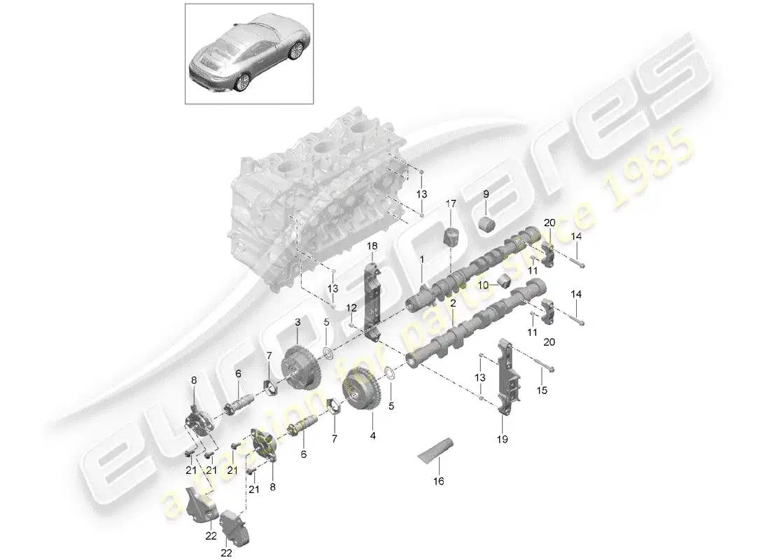 porsche 2018 (991-2) camshaft parts diagram