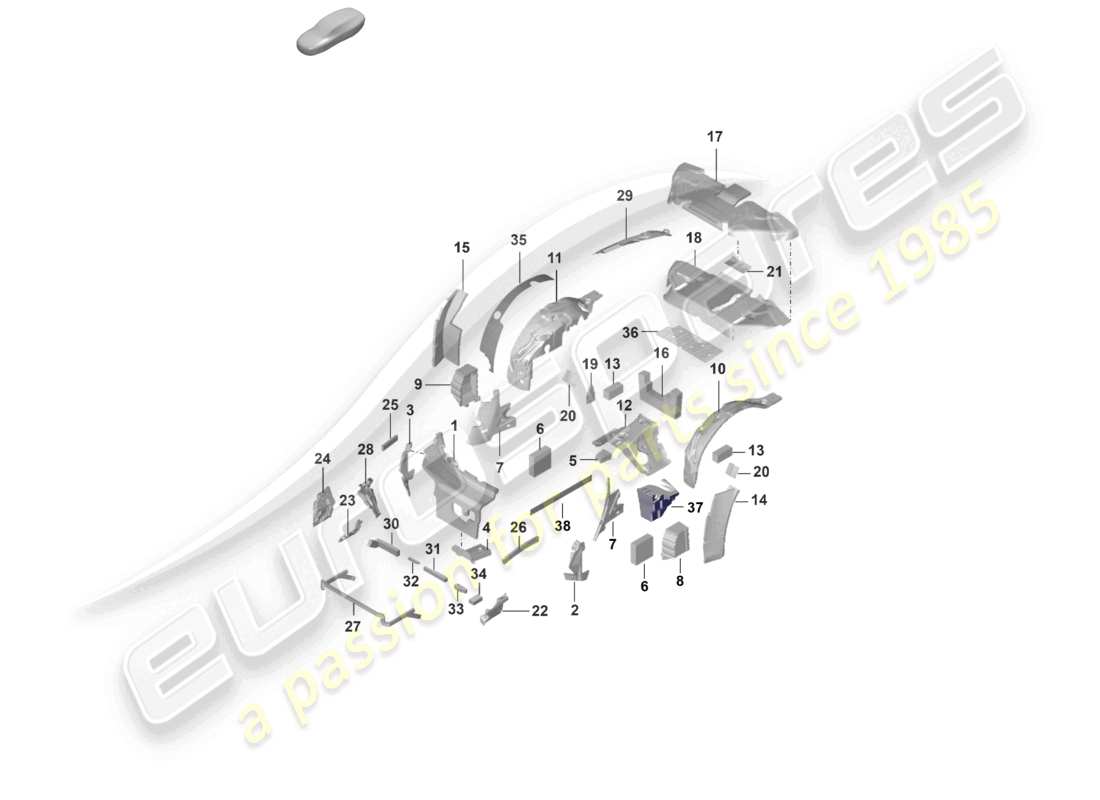 VIEW PARTS DIAGRAMS FROM THE PORSCHE 992 PARTS CATALOGUE a part diagram from the porsche 992 parts catalogue