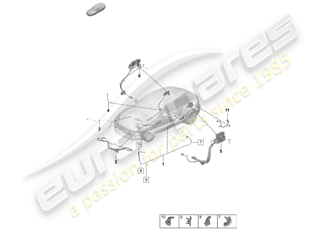 porsche 2025 (macan-e) high-voltage cable part diagram