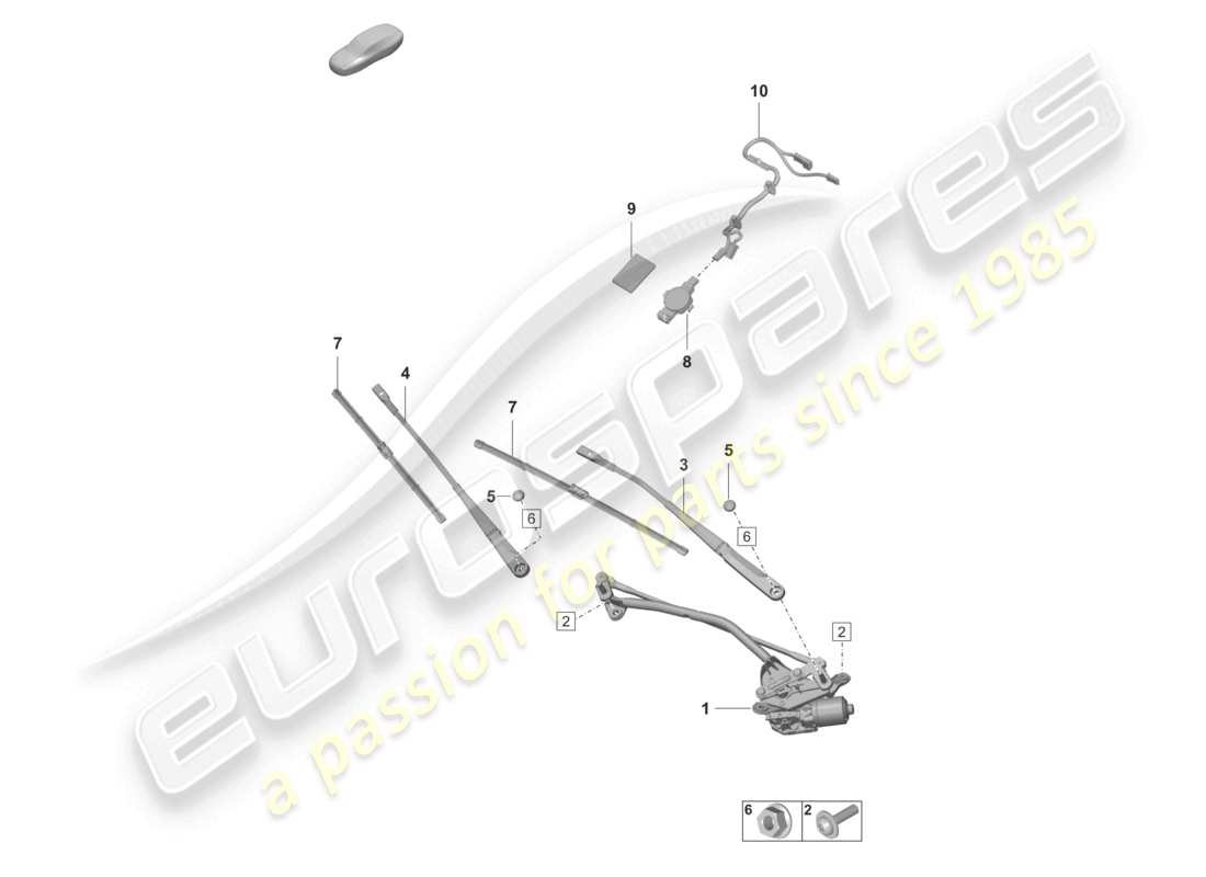 porsche 2022 (panamera 971-2) windscreen wiper system, compl rain sensor part diagram