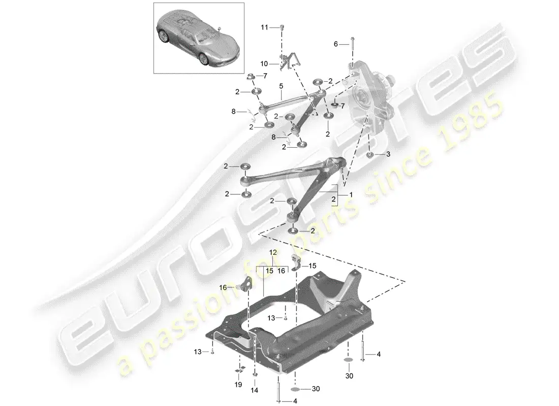 porsche 2015 (918 spyder) track control arm parts diagram