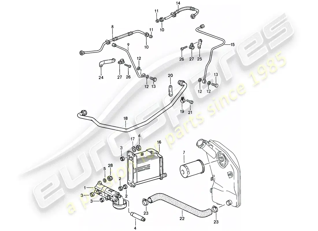 porsche 1984 (911) engine lubrication - oil pump - lines - see technical information - gr.1 nr.1/1a-85 parts diagram