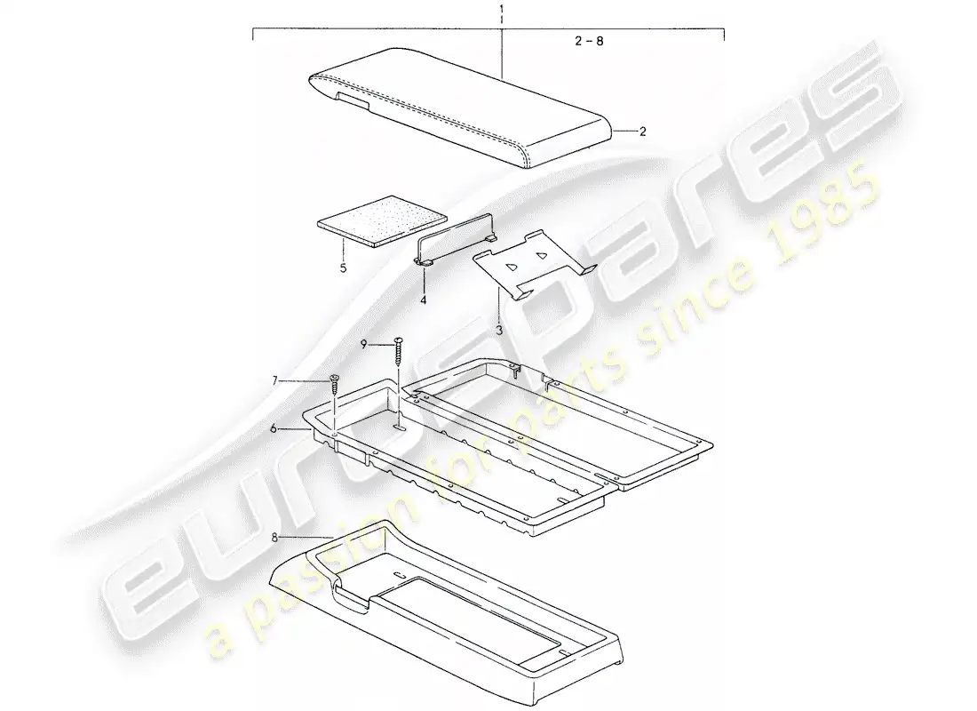 porsche 1986 (928) cassette holder parts diagram