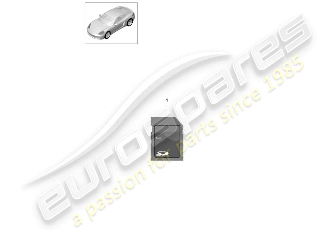 porsche 2025 (718 cayman) sd memory card for updating the navigation data part diagram