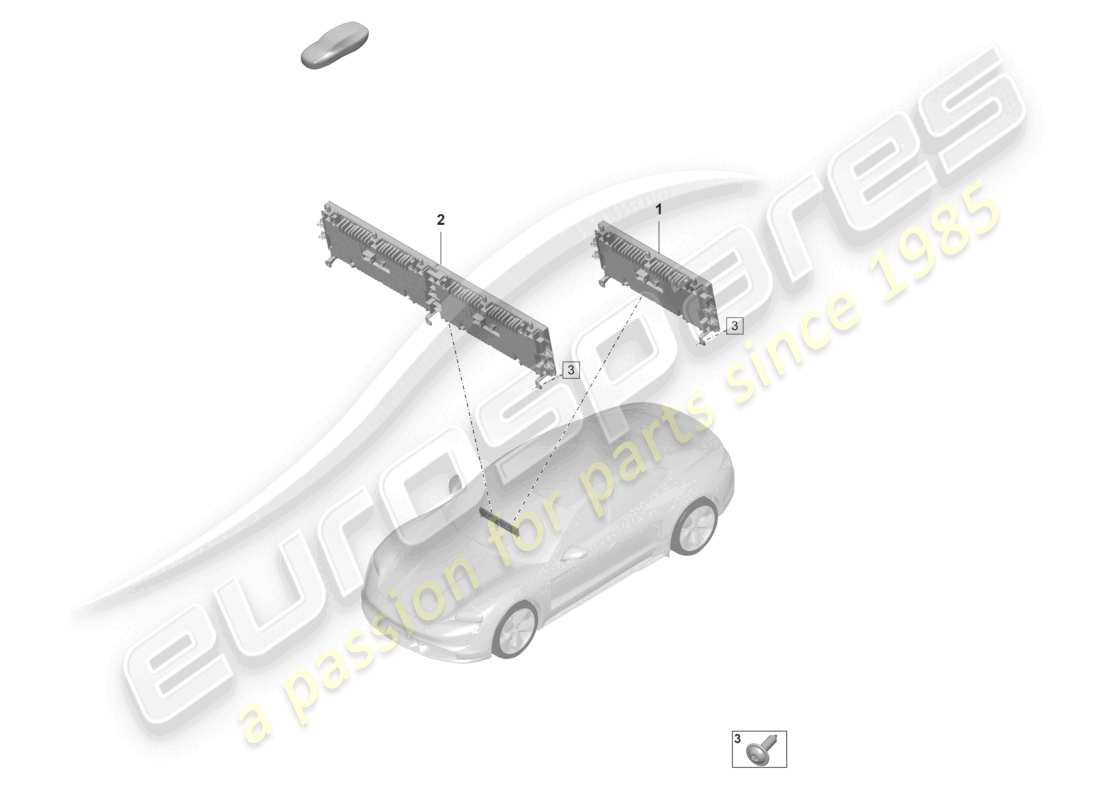 porsche 2022 (taycan 9j1-1) display unit and control panel with touchscreen part diagram
