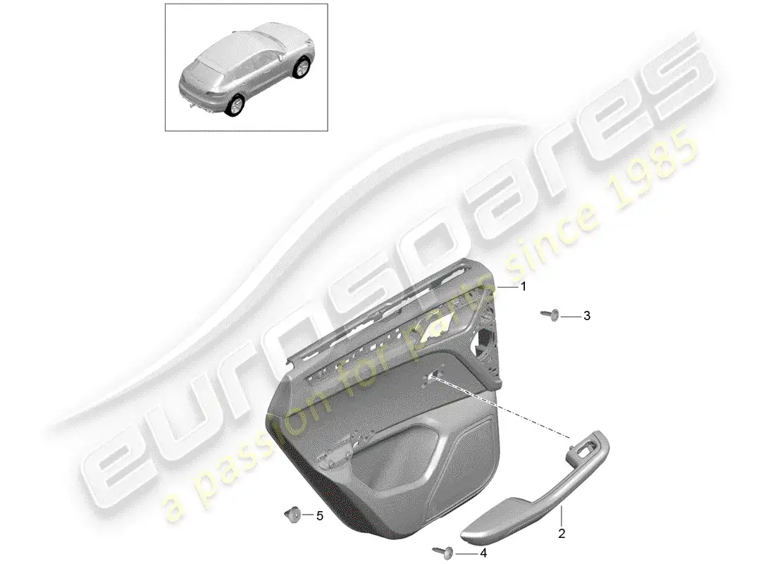 porsche 2017 (macan) door panel parts diagram