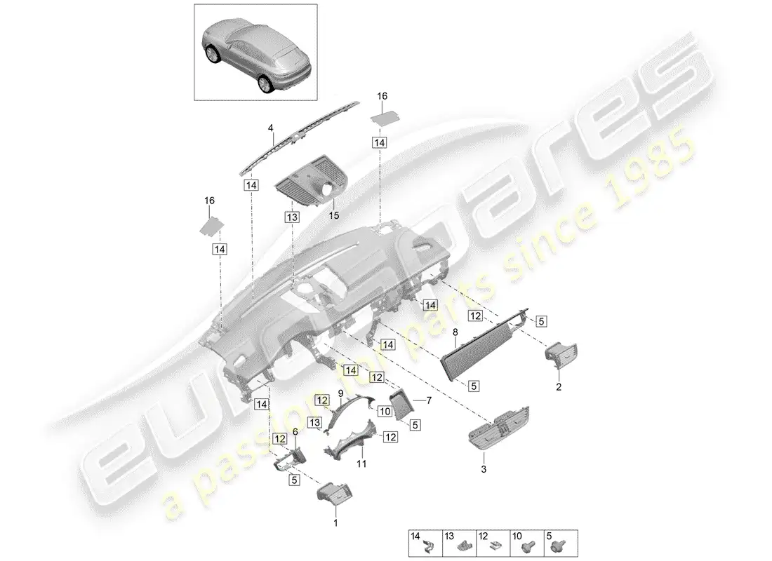 porsche 2020 (macan) accessories part diagram