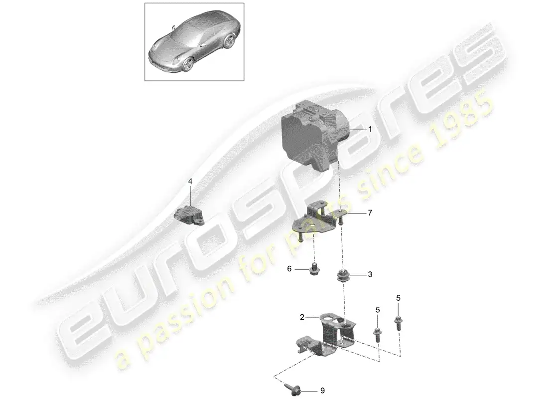 porsche 2016 (991-1) hydraulic unit parts diagram