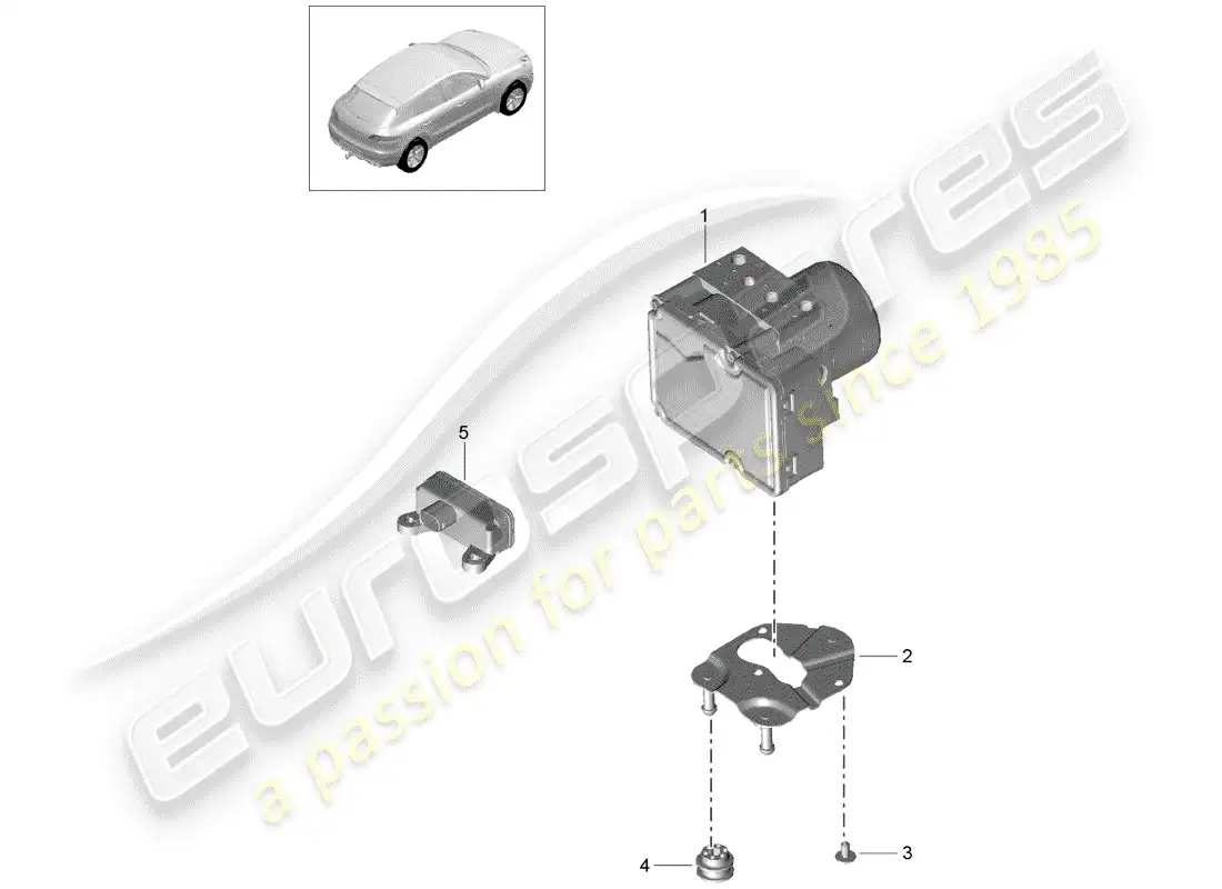 porsche 2018 (macan) hydraulic unit parts diagram