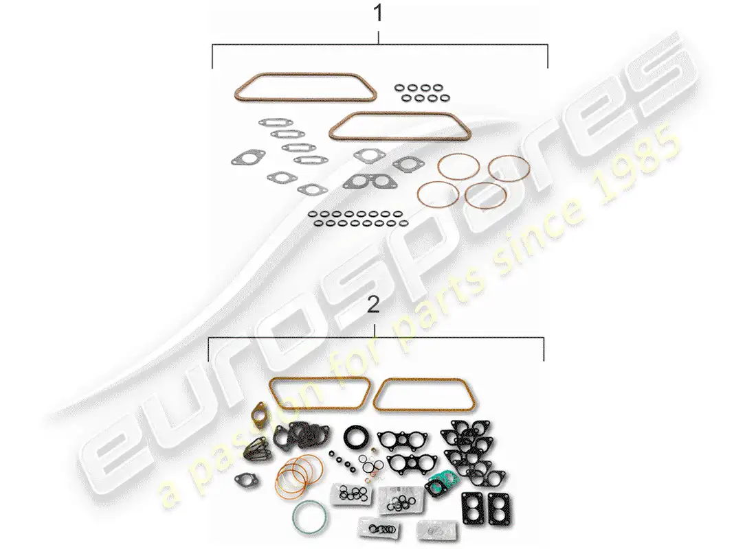 porsche 1955 (356/356a) gasket set parts diagram