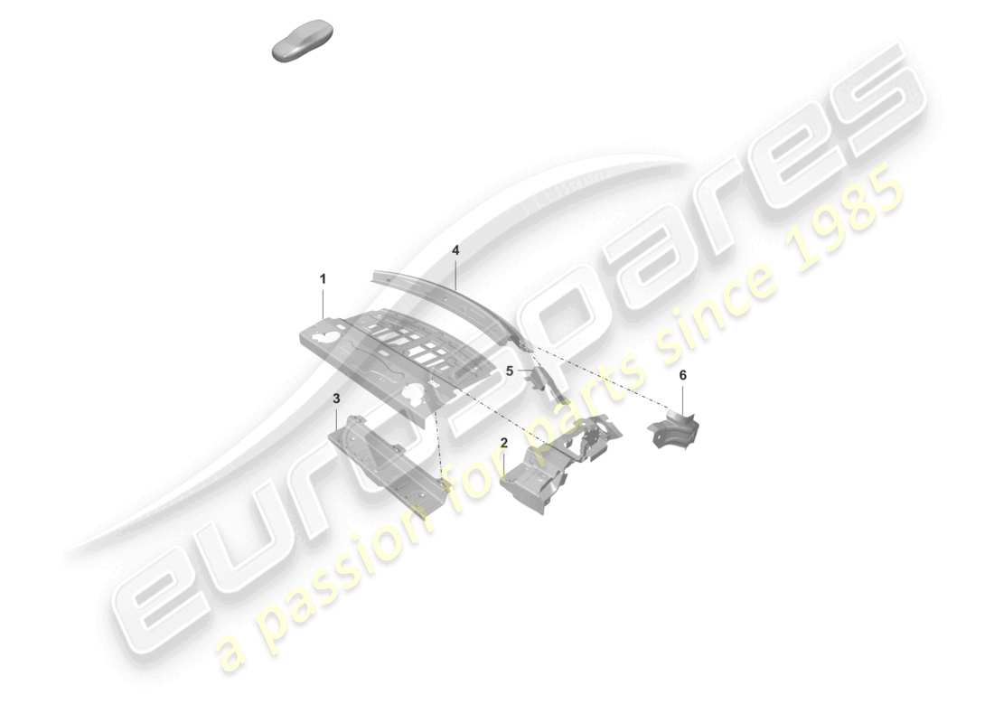 porsche 2021 (taycan 9j1-1) connecting plate rear shelf - roof part diagram