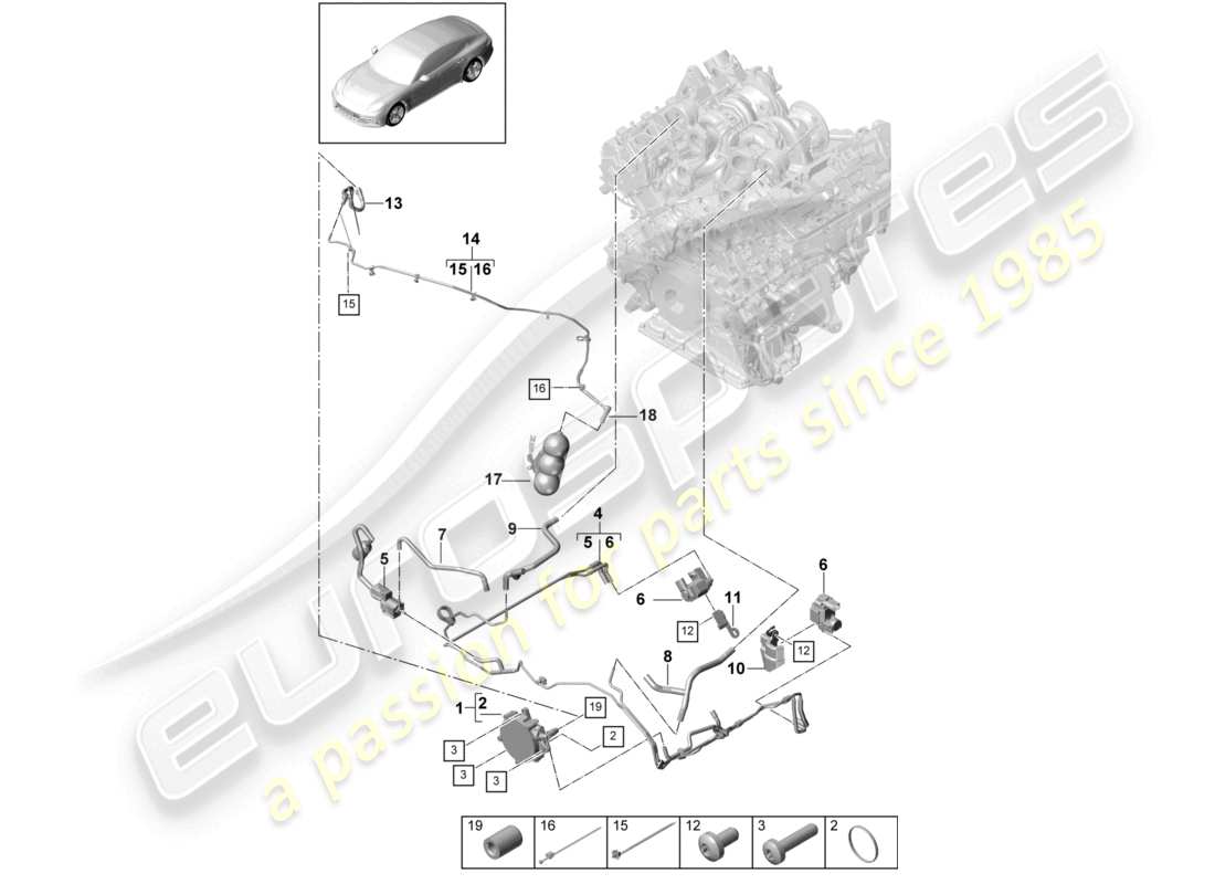 porsche 2021 (panamera 971-1) vacuum system vacuum pump parts diagram