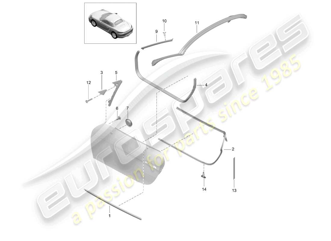 a part diagram from the porsche boxster parts catalogue