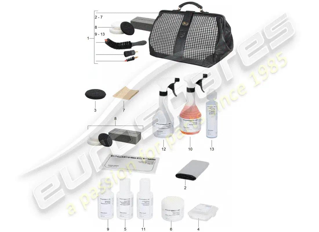 porsche 2002 (986 boxster) cleaning agent - porsche classic parts diagram