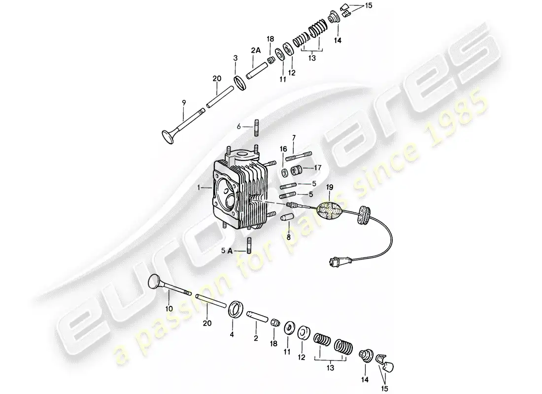 porsche 1989 (911) cylinder head - repair set for maintenance - see illustration: parts diagram