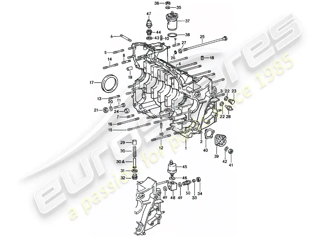 porsche 1981 (911) crankcase parts diagram