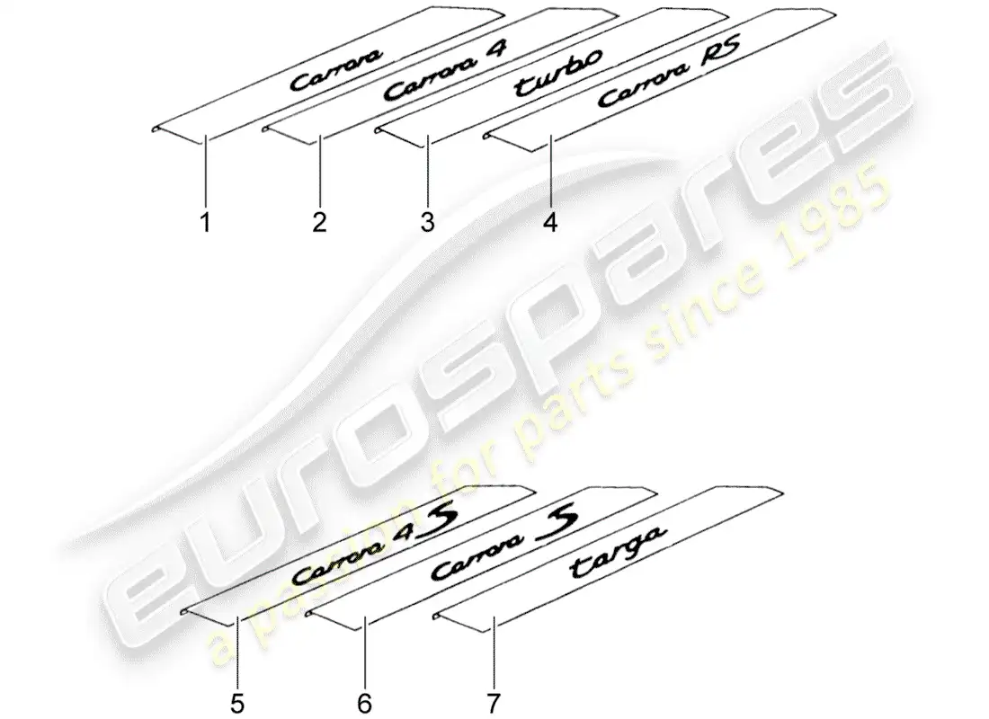 porsche 1956 (accessories) scuff plate - sill panel parts diagram