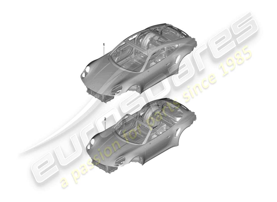porsche 2025 (992-2 turbo / s) car body part diagram
