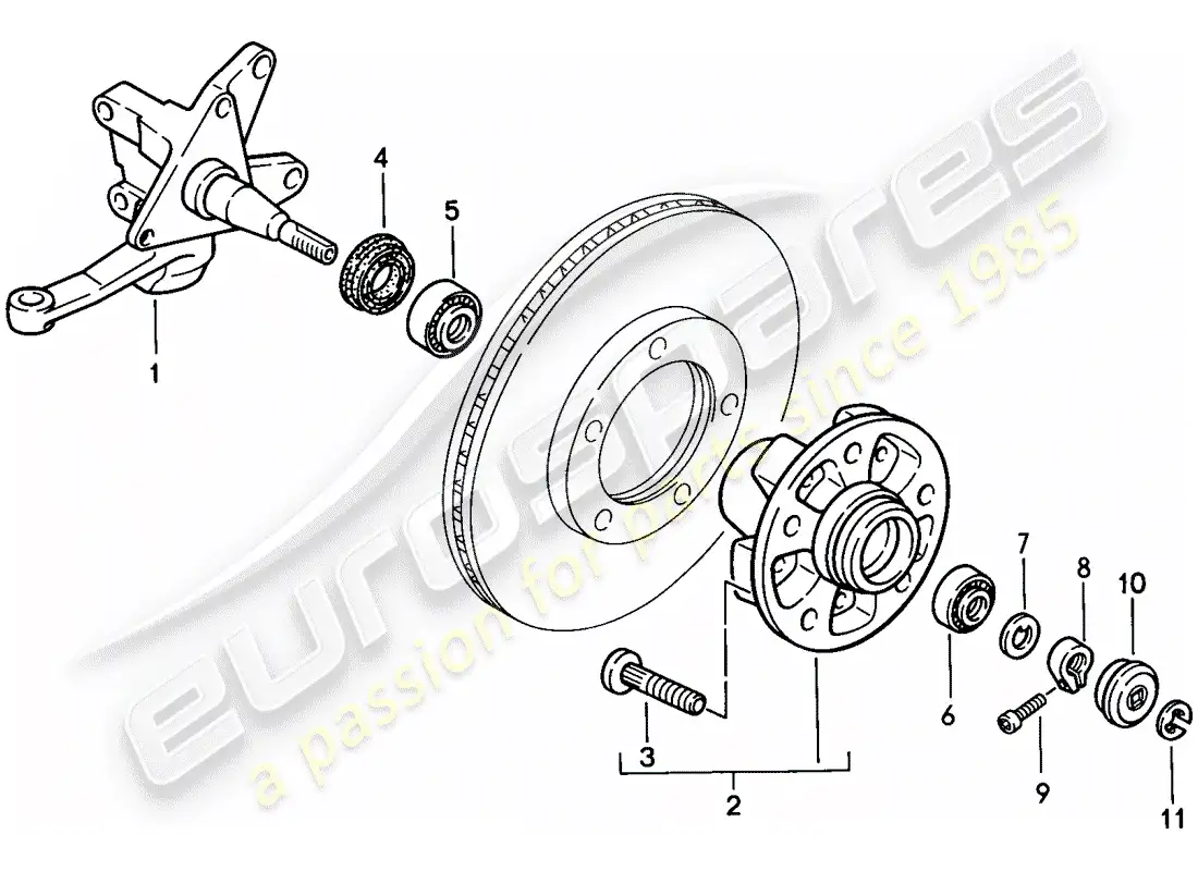 porsche 1987 (924s) steering knuckle - lubricants parts diagram
