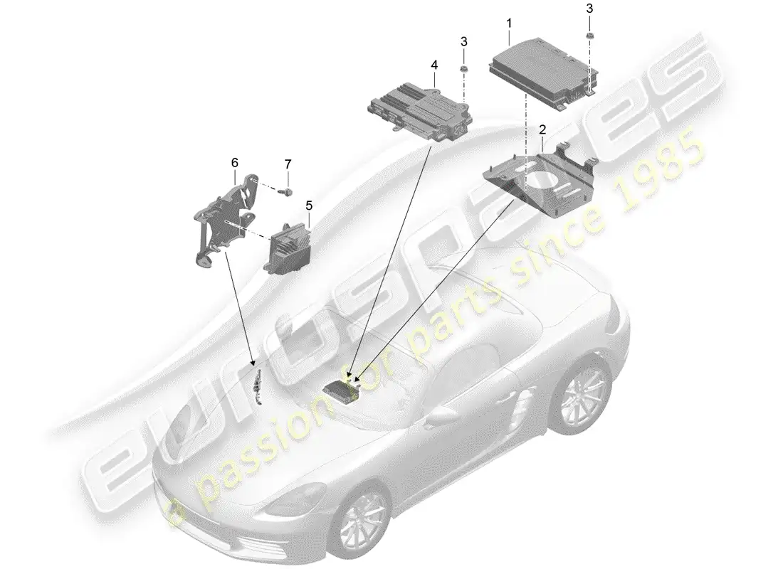 porsche 2018 (718 boxster) amplifier parts diagram