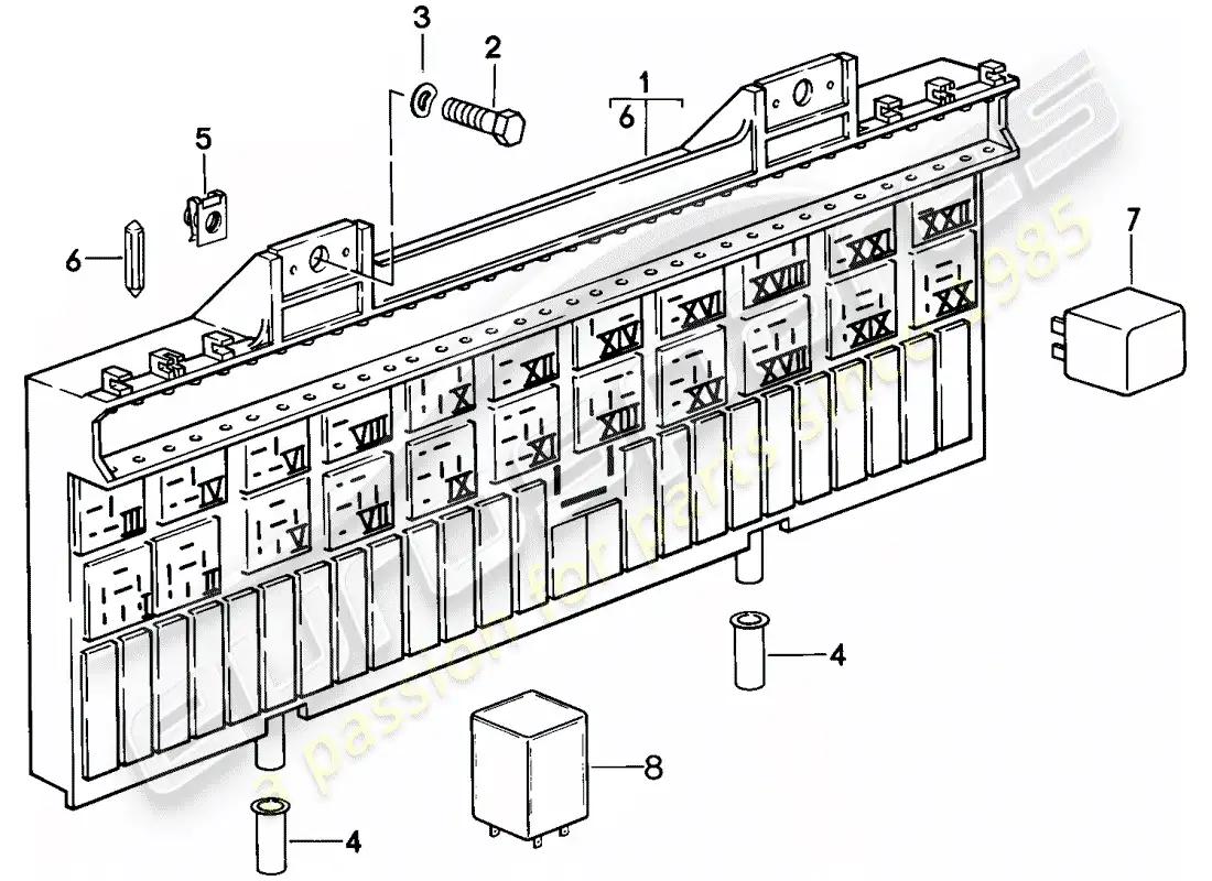 porsche 1979 (928) fuse box/relay plate - relay - fuse parts diagram