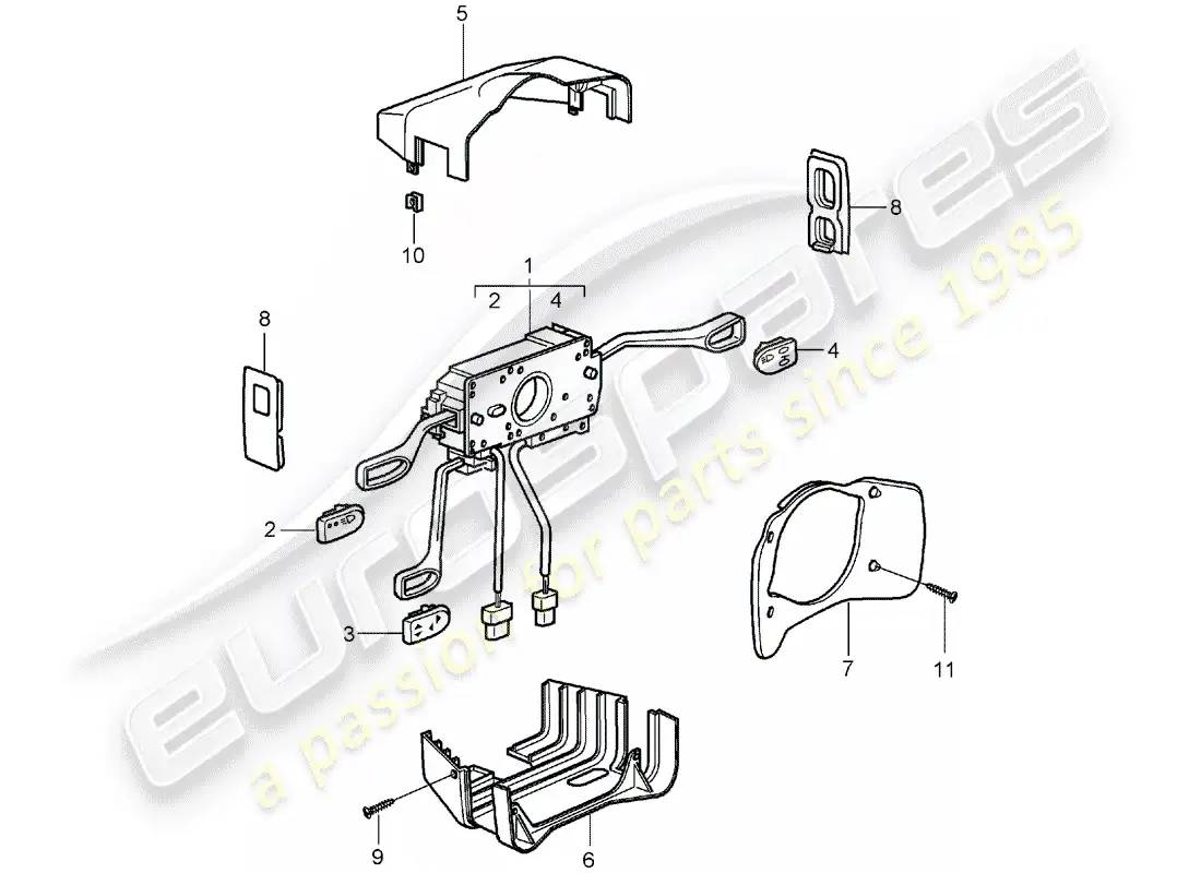 porsche 2006 (carrera gt) steering column switch parts diagram