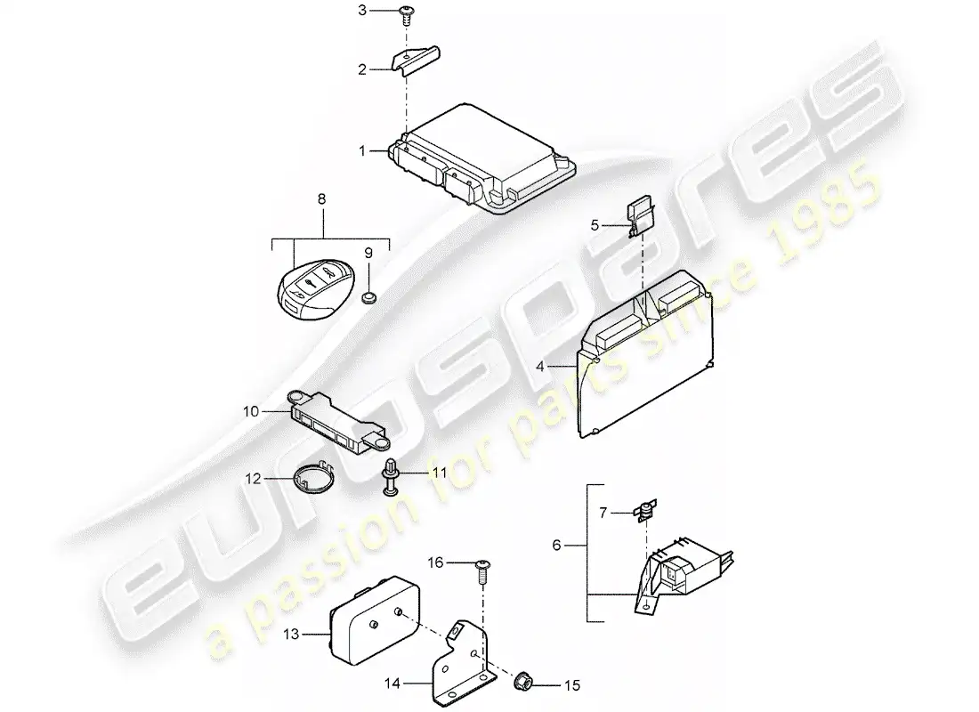porsche 2006 (carrera gt) control units parts diagram