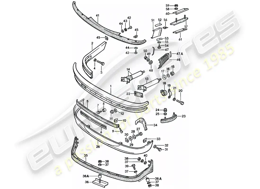 porsche 1982 (911) bumper parts diagram