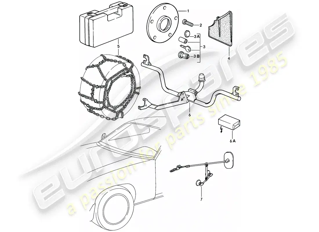 porsche 1983 (928) accessories parts diagram