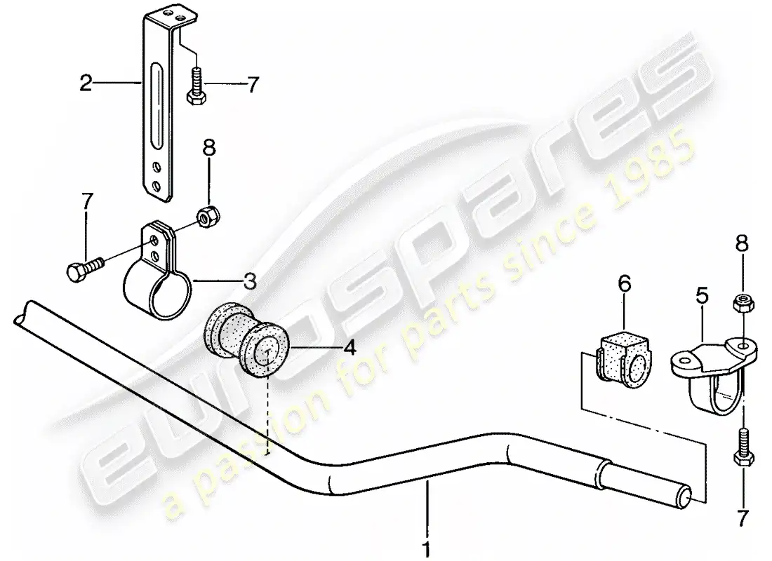 porsche 1983 (944) stabilizer parts diagram