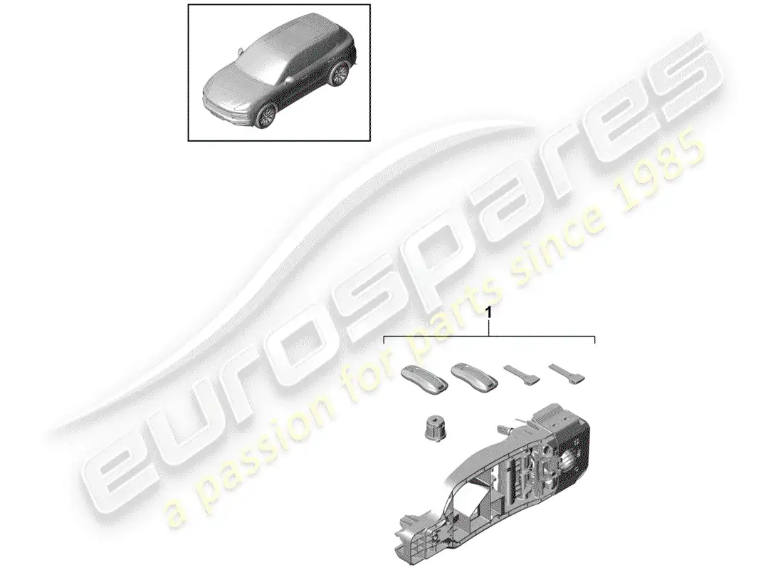 porsche 2020 (cayenne e3 9ya/9yb) 1 set lock cylinders part diagram