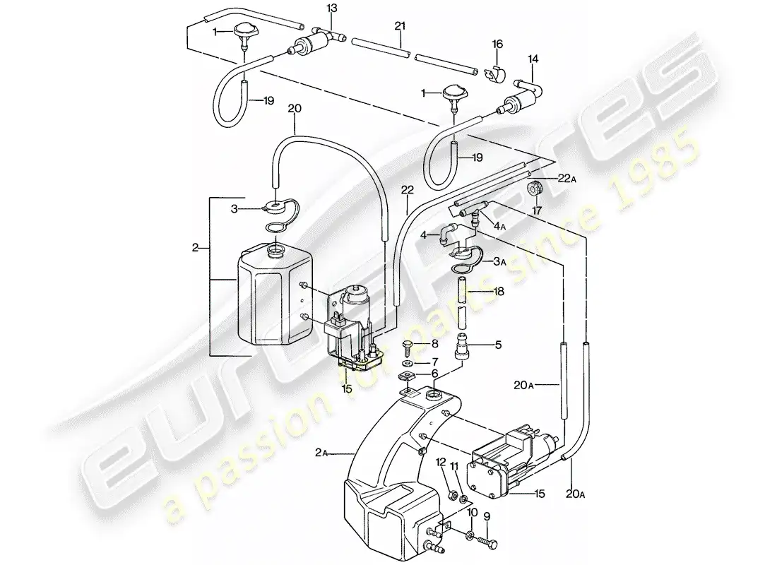 porsche 1978 (924) windshield washer unit - d >> - mj 1978 parts diagram