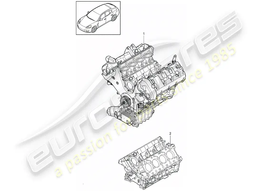 porsche 2012 (panamera 970) long block parts diagram