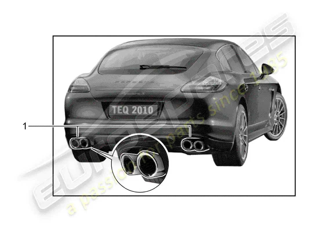 porsche 2018 (tequipment panamera) tailpipe parts diagram