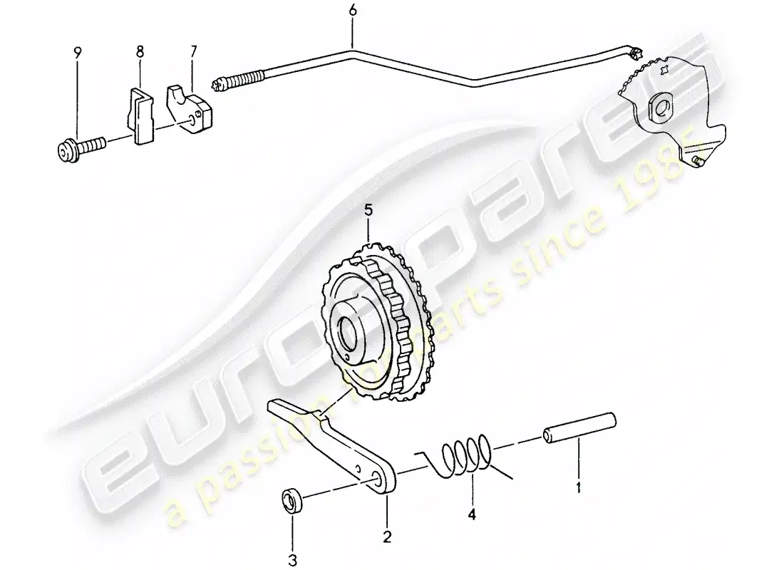 porsche 1996 (993) tiptronic - parking lock parts diagram