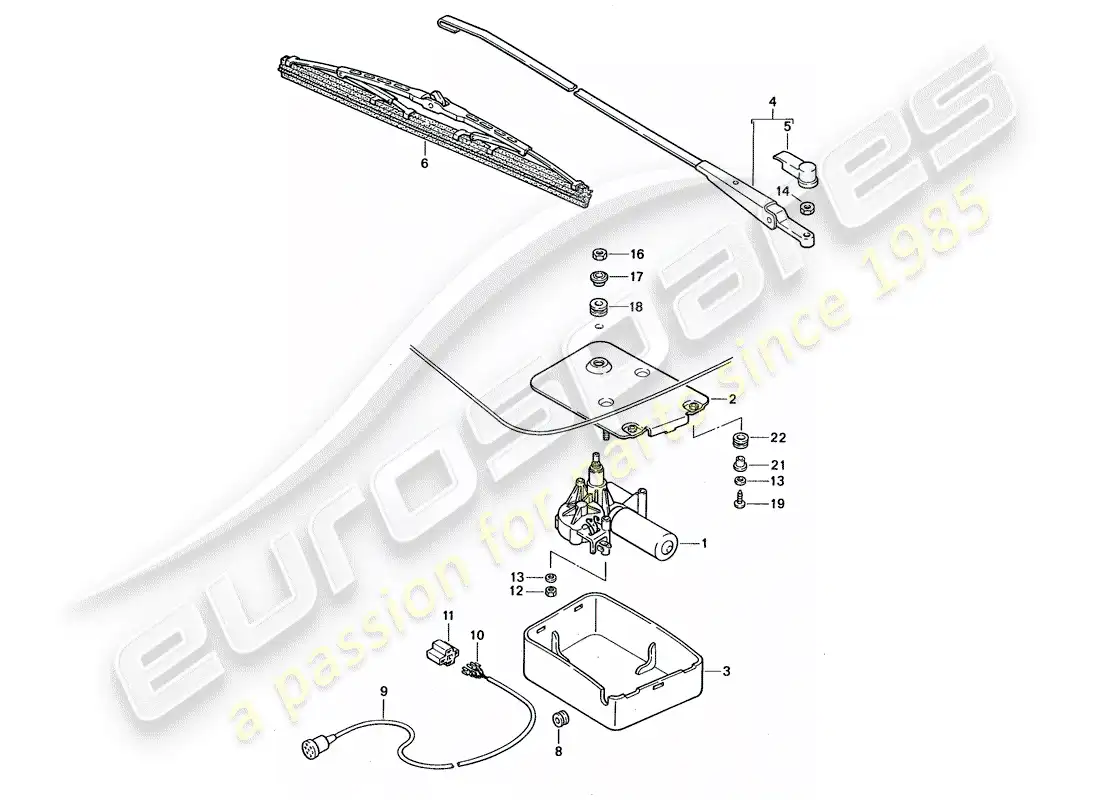 porsche 1995 (968) rear window wiper parts diagram