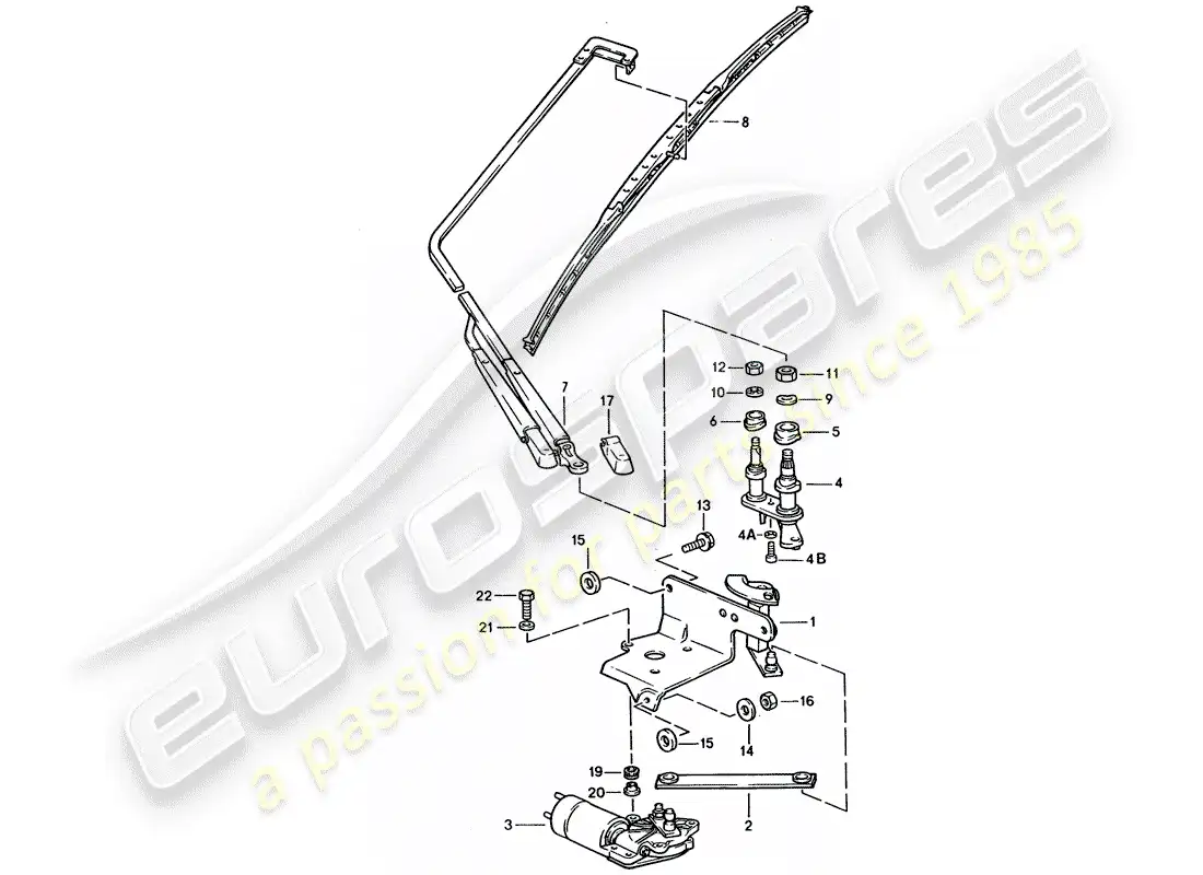 porsche 1995 (928) rear window wiper parts diagram