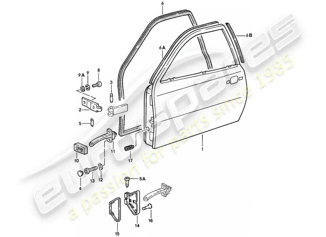 porsche 1979 (924) door parts diagram
