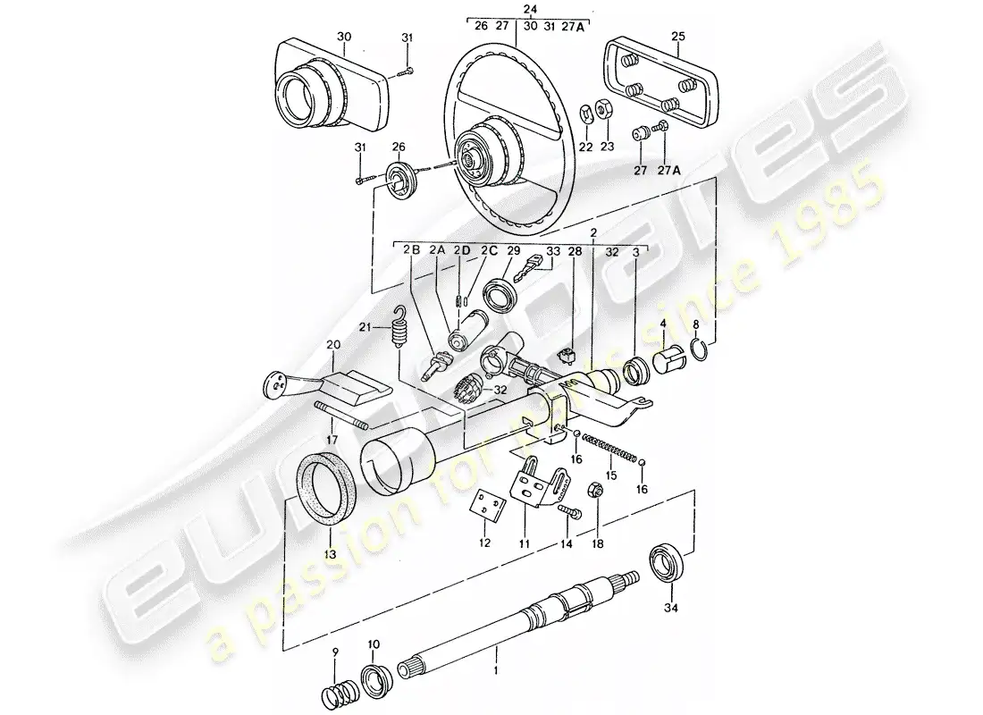 a part diagram from the porsche 928 parts catalogue