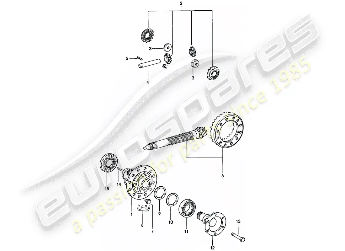 porsche 1982 (911) differential parts diagram