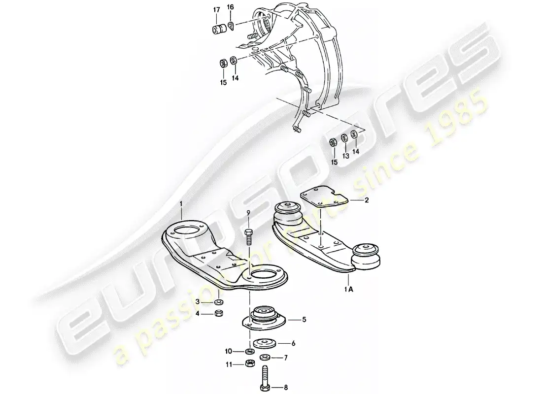 porsche 1982 (911) transmission suspension parts diagram