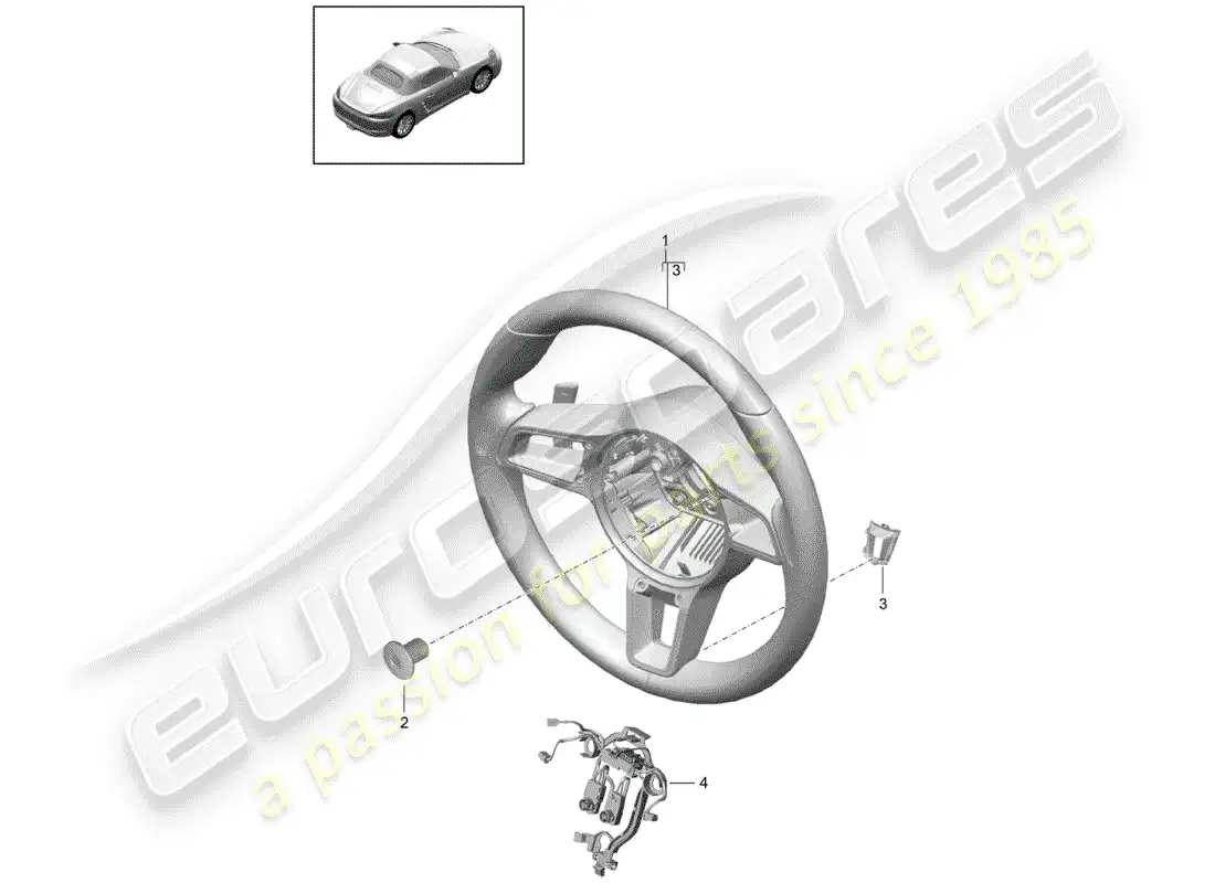 porsche 2019 (718 boxster) steering wheel parts diagram