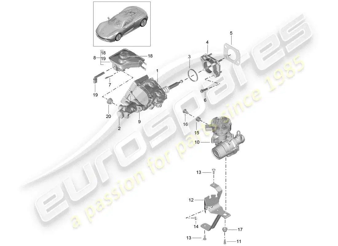 porsche 2015 (918 spyder) brake master cylinder parts diagram