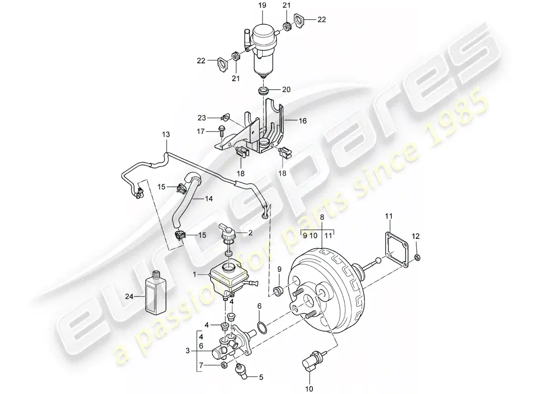 porsche 2005 (cayenne e1 9pa) brake master cylinder part diagram