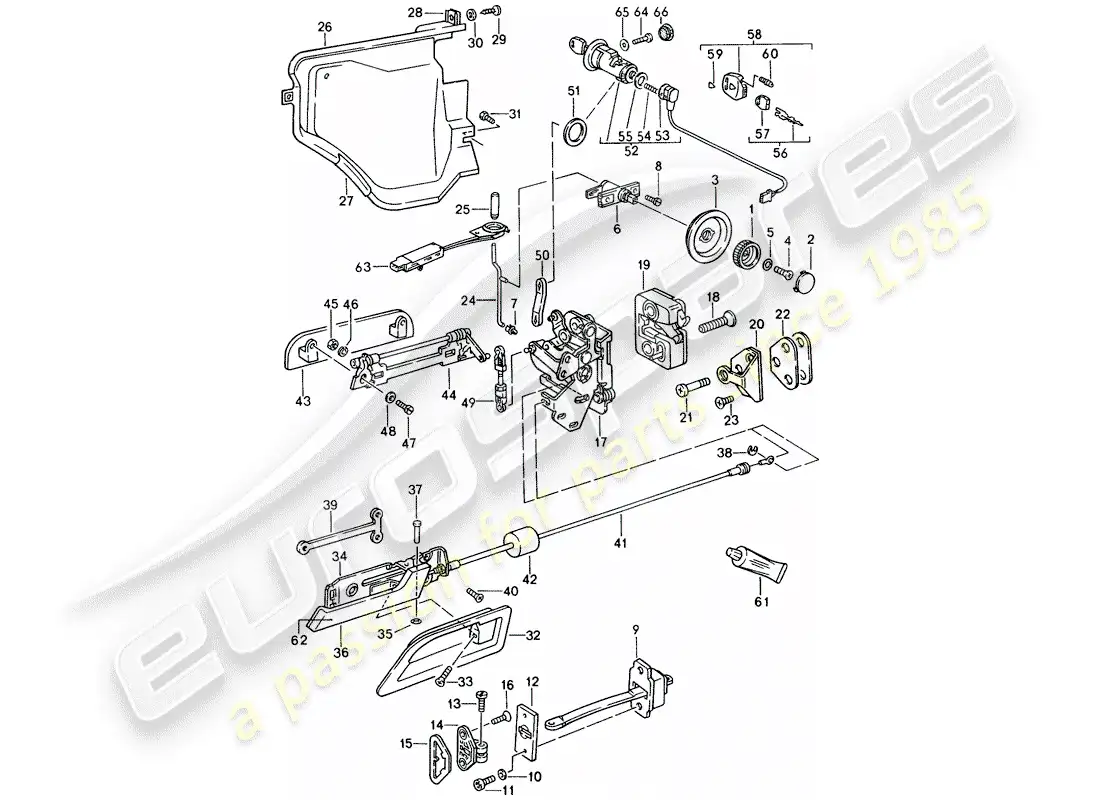 porsche 1994 (928) installation parts - for - door parts diagram